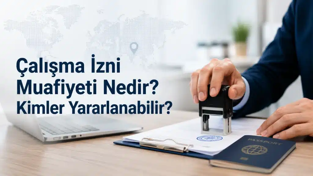 Çalışma izni muafiyeti başvuru sürecini inceleyen işveren ve yabancı çalışan